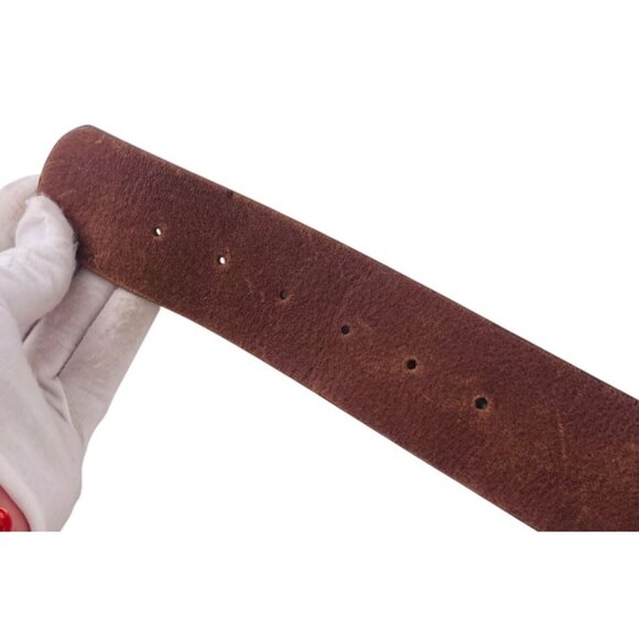 Chicos Brown Leather Belt With Ornate Filigree Buckle & Turquoise Accents - Picture 4 of 6